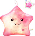 Cute Stuffed Animal Night Light Up Star Pillows for Kids Novelty Pillows,Glow in The Dark Plush Toy for Boys Girls Children Adults Birthday Christmas Doll Gifts,Soft Throw Pillow Pink Plushie