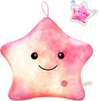 Cute Stuffed Animal Night Light Up Star Pillows for Kids Novelty Pillows,Glow in The Dark Plush Toy for Boys Girls Children Adults Birthday Christmas Doll Gifts,Soft Throw Pillow Pink Plushie