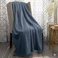 Nicole Miller Super Soft Plush Blanket - Lightweight, Cozy Microfiber Fleece Throw for Bed, Couch, & Home Decor - Available in King & Queen Sizes (Vintage Blue, Queen (U.S. Standard))