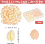 100pcs 9x11mm Flower Shape Beads Light Pink Flower Beads Artificial Synthetic Coral Peach Color and Creamy White Spring Flowers Loose Spacer Jasmine Bead for Jewelry Making Necklace Bracelet