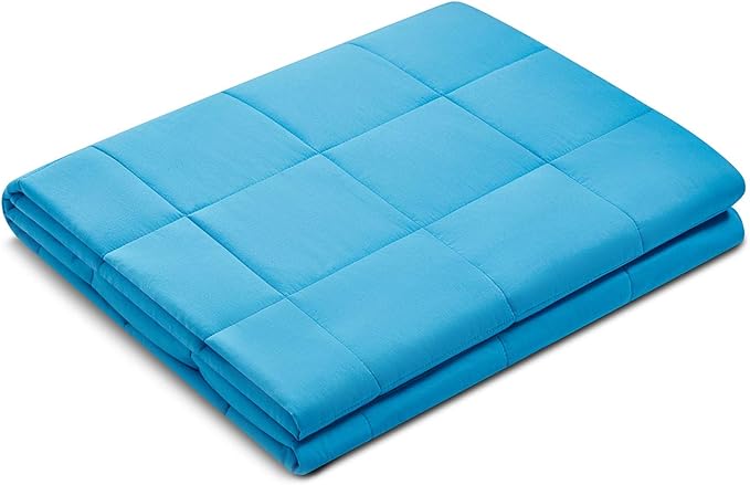 TONGDADA Kids Weighted Blanket | 40''x60'',7lbs | for Child Between 55-80 lbs | Premium Cotton Material with Glass Beads | Teal