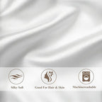 Vielit Standard Satin Pillowcase for Hair 2pc,Similar to Silk Pillow Cases,Easier Care Than Silk Pillowcase,Gifts for Women Men,Cream White,20x26 & Envelope Closure and 2 Satin Scrunchies