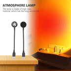 Uonlytech USB Rainbow Projection Lamp Rotatable Indoor Atmosphere Lamp Small Creative Ambient Lighting for Room Decoration
