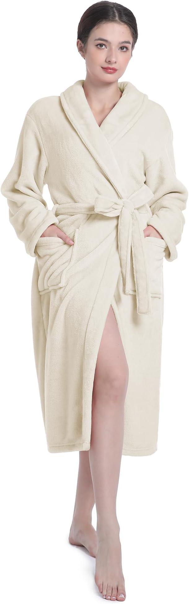 Plush Soft Robes for Women, Premium Fleece Womens Robe Cozy Warm Bathrobe