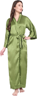 Silk Robes for Women Ankle Length Satin Kimono Robes with Belt Bridemaids Sleepwear Bachelorette Nightgown