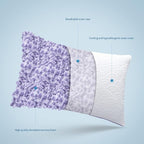 MOLCLCUY Memory Foam Pillows Queen Size Set of 2 Adjustable Cool Pillow for Side Back Stomach Sleepers Luxury with Washable Cover