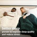 Nuzzie Original Knit Weighted Blanket - Breathable, Cooling, Hand Made Knit Throw Blanket for Sleep - Machine Washable, Stylish Design (Forest Green, Throw | 12lbs | 44" x60)