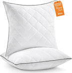 1 MIDDLE ONE Throw Pillows (Pack of 2, White), 24 x 24 Inches Decorative Pillow Insert for Couch, Sofa and Bed, Memory Foam Indoor Square Pillow Forms Stuffer