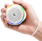 White Noise Sound Machine for Baby Sleep, 27 Soothing Sounds, Brown Noise, 24H Battery, 3 Warm Night Light Modes, 11 Color Lamp, Timer, Memory Function, Portable for Travel