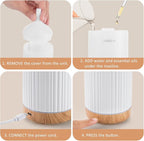 100ML Essential Oil Diffuser, Ultrasonic Cool Mist Aromatherapy Diffuser with Timer & 8-Color LED Light, Continuous & Intermittent Mist Modes, Auto-Off, Quiet Diffusers for Home Office Yoga