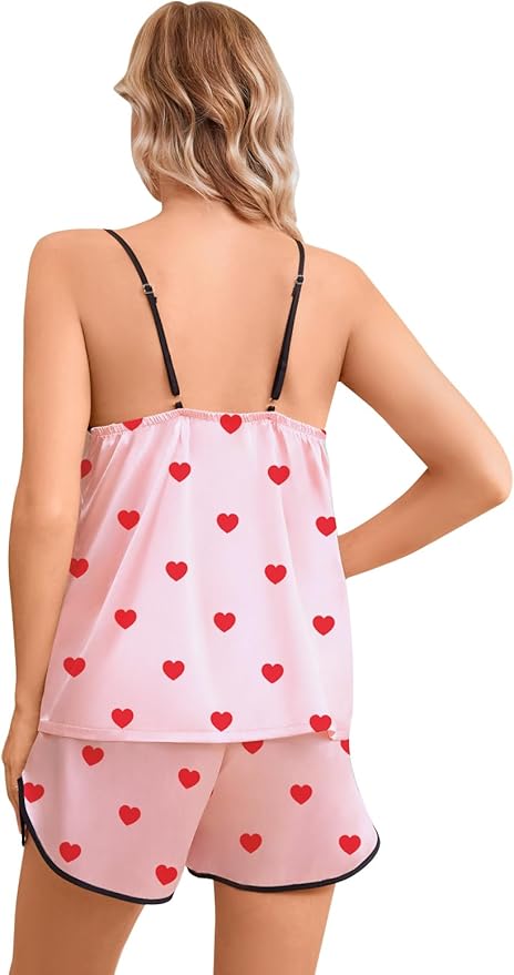Girls & Women Silk Pajamas Set Satin Camisole Sleepwear 2 Piece Pjs, 3 Years - Women XXL