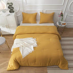 Cottonight Mustard Yellow Comforter Sets Queen Dark Yellow Comforter Full Lightweight Cozy Mustard Bedding Comforter Sets Ginger Yellow Blanket Quilts Soft Comfy for Women Men Adults Teens