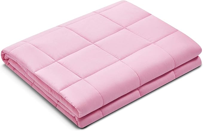 TONGDADA Kids Weighted Blanket | 40''x60'',10lbs | for Child Between 80-125 lbs | Premium Cotton Material with Glass Beads | Pink