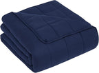 CuteKing Weighted Blanket for Adults (20lbs, 48"x72", Navy Blue) Heavy Blanket for 180-190lbs, Weighted Blanket for Cooling & Heating with Premium Glass Beads, Thick Blanket for Adult All-Season