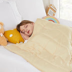 HOSUKKO Weighted Blanket - 7 lbs Ivory Heavy Blanket - Breathable Blanket(41 * 60 inches, 7 lbs)