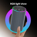 Waterless Essential Oil Diffuser, 7 Colors LED Light, Battery Powered Mini Scent Air Machine, Aromatherapy Mist Diffuser for Home Room Car Office，Black Aluminum Alloy (Grey)