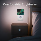 Green Marble Night Light,Golden Abstract Marble Veins Night Lights 0.5W Sleep Friendly for Boys Girls Led Night Light Dusk to Dawn Sensor Nightlight for Stairway/Hallway/Bedroom