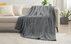 Waffle Knit Textured Throw Blanket Soft for Couch, Sofa, Twin Bed, Kids, Adults, 50” x 60” Chenille Knit Blanket, Boho Throw Blanket for Home Decor 250 GSM (Slate Grey)