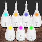 Lychee Essential Oil Diffuser Humidifiers, Quiet Diffuser, Small Aromatherapy Diffuser,7 Colors Light Adjustable with Wood Grain Base for Home Bedroom Office Yoga Nice Gift (White)
