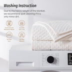 Wemore Minky Dot Weighted Blanket for Adults Twin Size 15 lbs, Soft Heavy Blanket for Stress Relief and Sleep Promotion, Breathable Blanket for All-Season with Glass Beads, White 48 x 72 inches
