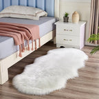 Furry Rugs Faux Sheepskin Fur Rug 2x5 White Fuzzy Rug Shag Rug Plush Faux Fur Rug Home Decor Throw Rugs for Bedroom Dorm Office, Sheepskin