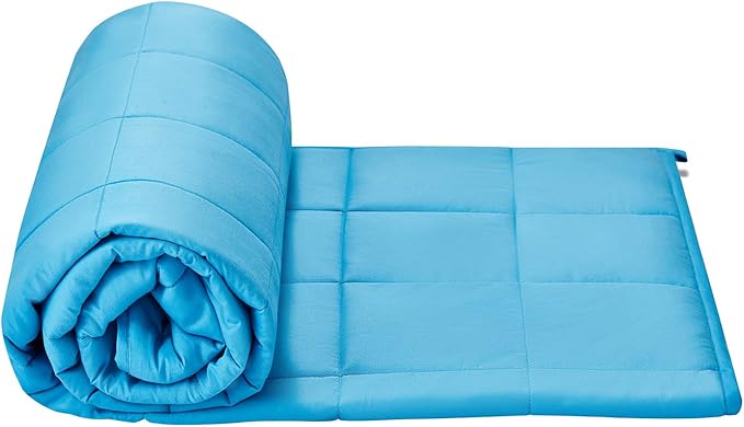 TONGDADA Kids Weighted Blanket | 40''x60'',10lbs | for Child Between 80-125 lbs | Premium Cotton Material with Glass Beads | Teal