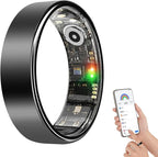 BENIO Gen 2 Smart Ring for Women & Men, Heart Rate,Fitness Tracker with Sleep，Step/Sleep/Blood Oxygen/Heart Rate Tracker, 5ATM Waterproof for iOS and Android,No Subscription, Xmas Gifts,Black 11