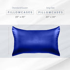 Elegant Comfort 2-Piece King Satin Pillowcase Set, 20" x 40", Royal Blue, Viscose, Polyester
