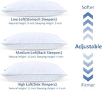 Shredded Memory Foam Pillows for Sleeping 2 Pack - Cooling Bed Pillows Queen Size Set of 2 - Firm Pillow for Side and Back Sleepers Adjustable Gel Pillow with Removable Cover