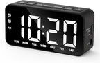 Plug in Digital Alarm Clocks with Rechargeable Backup Battery for Bedrooms Living Room Study Loud Bedside Desk Clock with Memory Function Dual Alarm 3 Modes Weekends Weekdays Every Day for Kids Adults