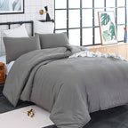 CLOTHKNOW Grey King Size Comforter Set Dark Gray Bedding Comforter Sets Soft Boys Men Comforter with 2 x Pillow Cases
