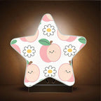 susiyo Plug in Night Light Peach and Flowers Cute Star Shape Nightlight for Bedroom Hallway Stairs