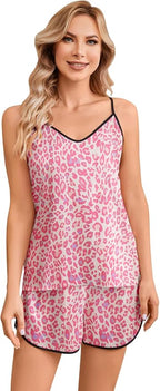 Girls & Women Silk Pajamas Set Satin Camisole Sleepwear 2 Piece Pjs, 3 Years - Women XXL