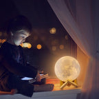 LOGROTATE Moon Lamp, 3D Printing 16 Colors LED Night Light, Moon Light with Stand and Time Setting & Remote & Touch Control, Lunar Lights for Birthday Kids Gifts Lovers Gifts (7 inch)