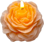 Light-Peach Peony Flower Shape Candles for Women - Aromatic Pastel Aesthetic Candle with Rose Fragrance - Christmas Gift for Friends Colleagues and Classmates (3 inch)