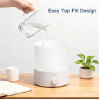 Megawise Cool Mist Humidifier with Top Refill Design, 2L Capacity, High Mist Output, No Leakage, and 7 Color Night Light