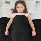 yescool Weighted Blanket (10 lbs, 41" x 60", Black) Cooling Heavy Blanket for Sleeping Perfect for 90-110 lbs, Breathable Blanket with Premium Glass Bead, Machine Washable