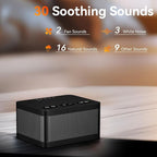 Sound Machine White Noise Machine with 30 Natural Soothing Sounds 32 Levels Volume 5 Timers Memory Function Effectively Blocks Noise Ideal Sleep Machine Brown Noise for Baby Kids Adults Home (Black)