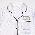 QPANCY Kids Satin Pajamas Sets Baby Boy Girl Button-Down Silk Sleepwear 2 Piece Short Sleeve Loungewear Clothes Set