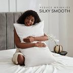 MR&HM Satin Bed Sheets, Twin XL Size Sheets Set, 3 Pcs Silky Bedding Set with 15 Inches Deep Pocket for Mattress (Twin XL, Ivory)