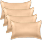 Elegant Comfort 4-Pack King Size Satin Pillowcase Set with Hidden Zipper Closure, Champagne