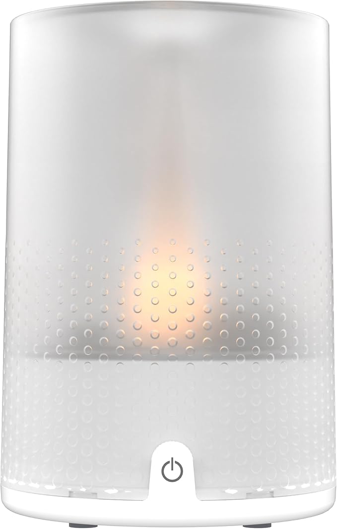 Vornado Votiv 4 Whole Room Ultrasonic Humidifier with Ambient Lighting, 1 Gallon Output, Carry Handle, Simple Refill, Touch Controls, 2 Mist Settings, Humidifier for Bedroom, Translucent White