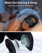 Bluetooth Sleep Mask Headphones: 100% Blackout Eye Mask with Detachable Washable 3D Contoured Liner - Zero Eye Pressure, No Lash Crush, Adjustable Speakers, Bluetooth 5.4, Gift for Relief & Travel