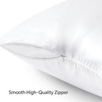 BEDELITE Satin Pillowcase with Zipper 4 Pack, White Pillow Cases Standard Size, Super Soft and Cooling Similar to Silk Pillow Cases, Gift for Women Men(20x26 Inches)