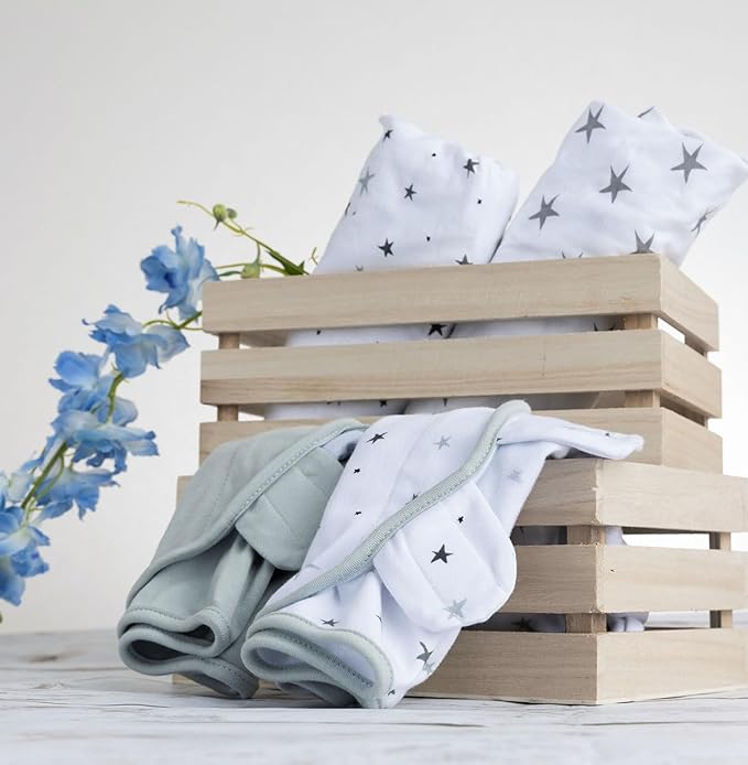 Ely's & Co. Adjustable Swaddles for Newborn, Baby Swaddles 0-3 Months, Swaddle Sack for Baby Girl/Boy, 2 Pack (Grey Star)