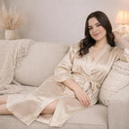 Silk Robes for Women Ankle Length Satin Kimono Robes with Belt Bridemaids Sleepwear Bachelorette Nightgown