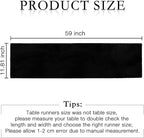 duduta Faux Fur Table Runner, Fluffy Dresser Runner Cover Coffee Table Runner Winter Holiday Decor, Black, 11.8 inch x 59.1 inch
