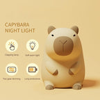 S NMT Cute Cartoon Capybara Silicone Night Light USB Rechargeable Timing Dimming Sleep Night Lamp for Children's Room Decor