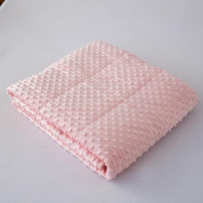 Weighted Blanket with Minky Duvet All Season,Reversible Soft Heavy Weighted Blanket for Adult Pink(5lb,36in*48in)
