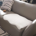 Faux Sheepskin Rug 2x3 Ft, 18mm Medium Pile Small Fluffy Area Rug, Machine Washable Mini Plush Carpet for Bedroom, Living Room, Kids Room, Bathroom & Vanity, White